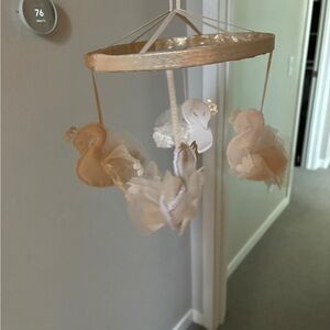 Pottery Barn Kids flamingo baby crib mobile pink soft